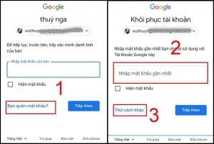 Khôi phục mật khẩu Google nếu bạn quên